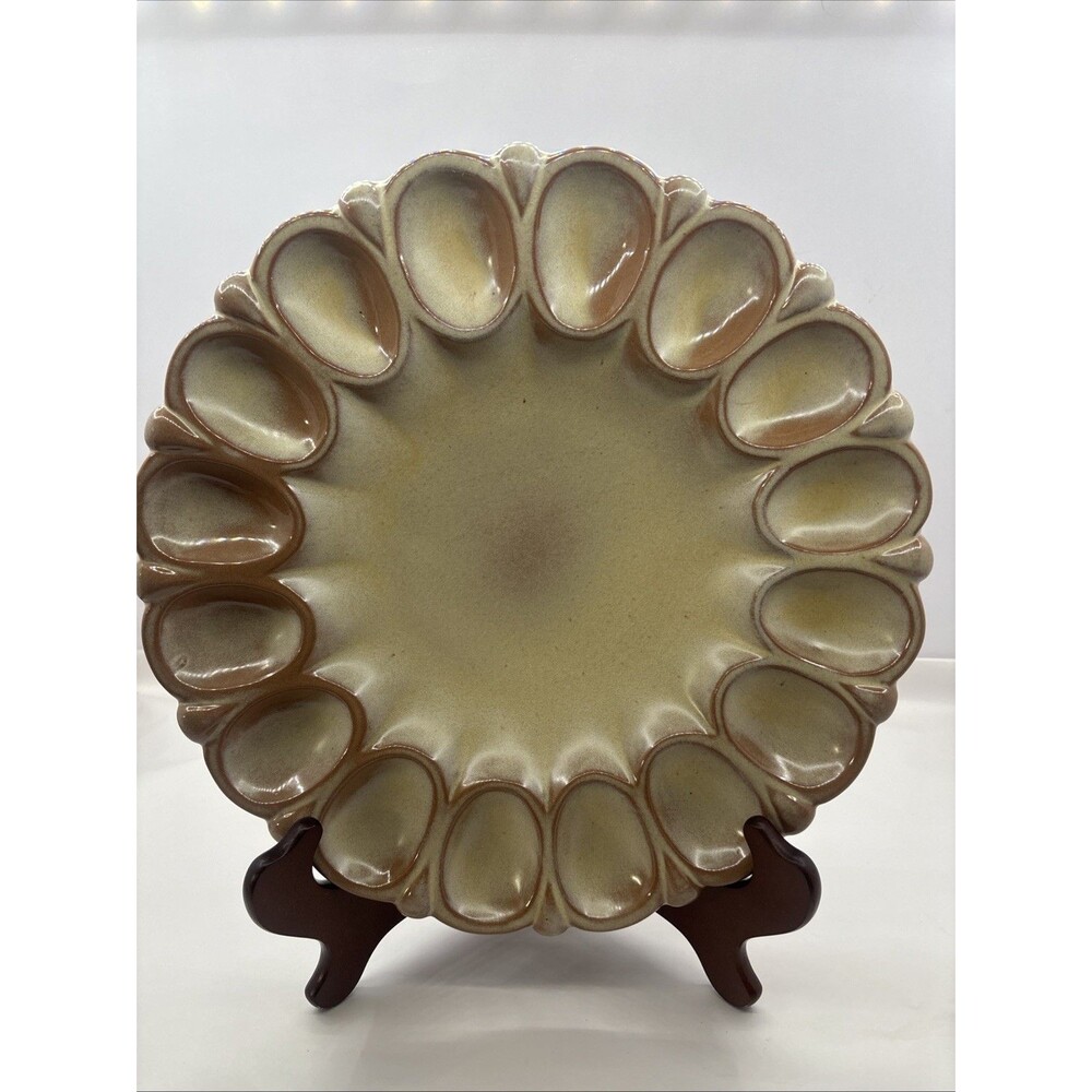 Vintage Frankoma Plainsman Desert Gold Deviled Egg Platter #819